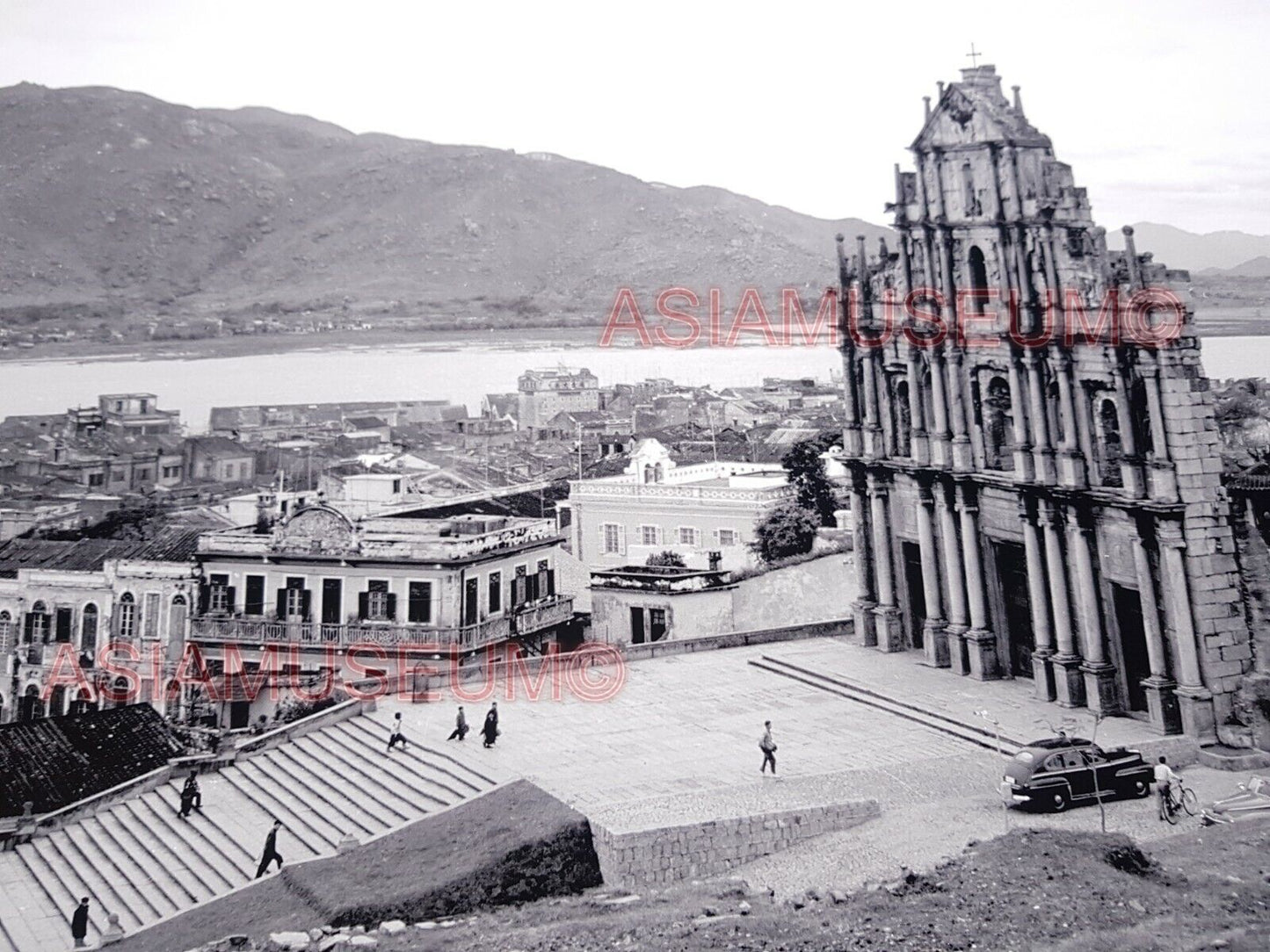 40's Macau Church Ruins St Paul's Cathedral Panoramic  Old Vintage Photo 澳门旧照片