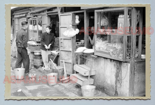 WW2 Man Women Food Shop Street Scene Vintage Taiwan Taipei Photo 台湾老照片 #23343