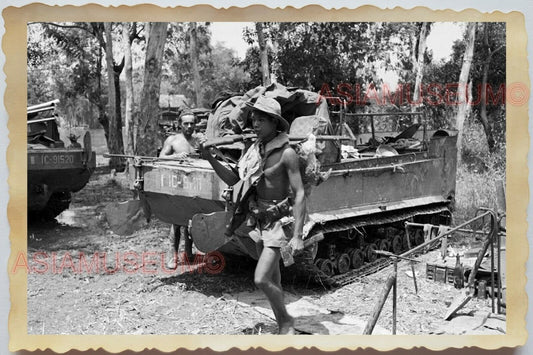 50s Vietnam War Indochina French Army Jungle Tank Forest Gun Vintage Photo #431