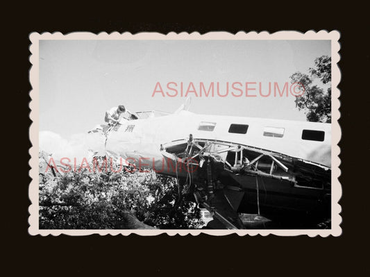 1940's WW2 Japanese Aircraft Down B&W Vintage Hong Kong Photograph 香港旧照片 #2520