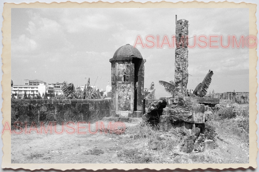 50s PHILIPPINES STONE BUILDING RUIN CHURCH WORSHIP TEMPLE Vintage Photo 29588