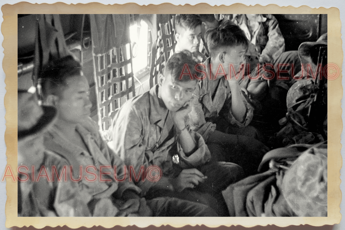 40s WW2 Vietnam FRENCH PLANE PARACHUTE TROOPERS BATTLE WAR Vintage Photo 28090