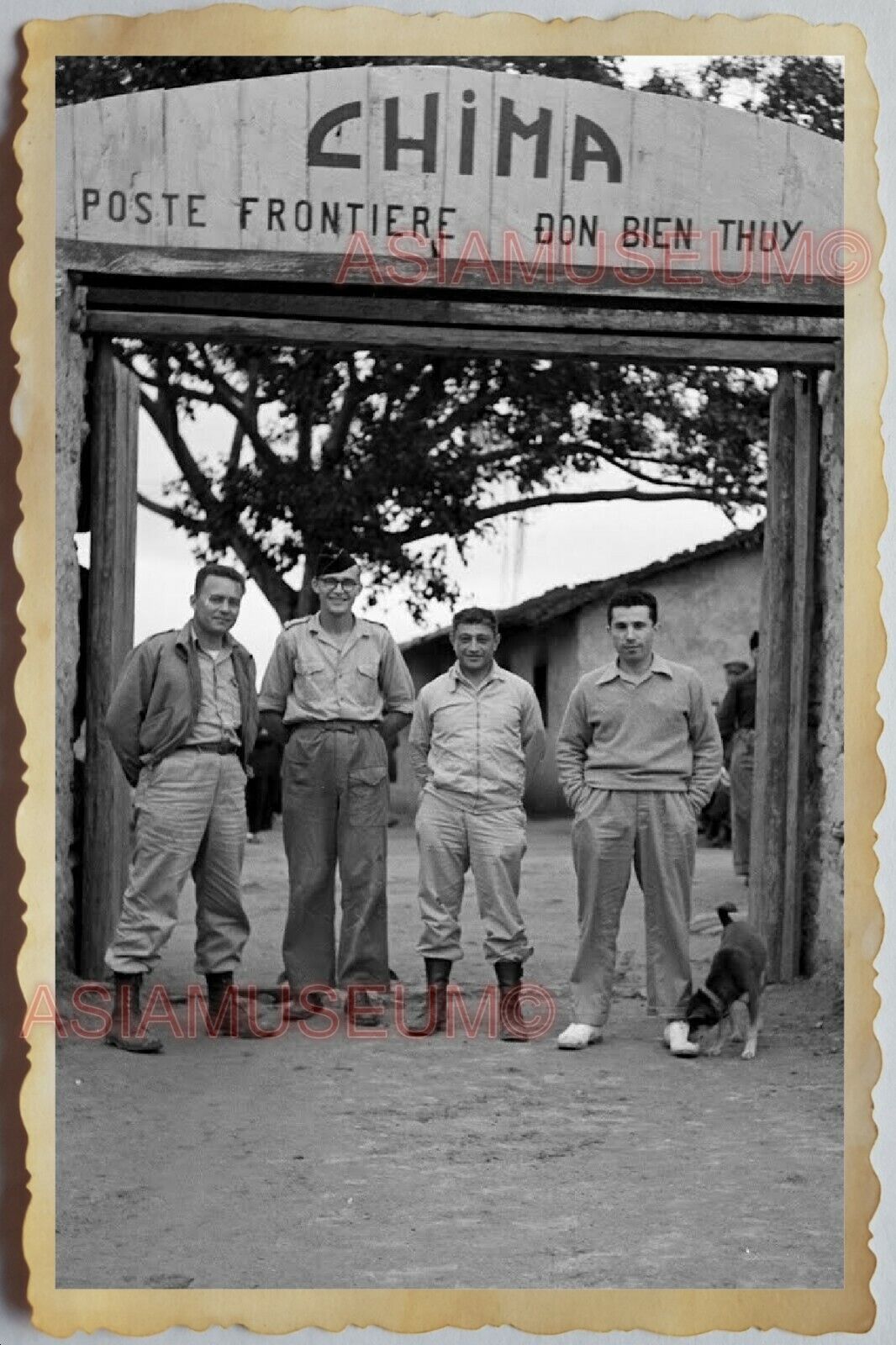 40s Vietnam War SAIGON DON BIEN THUY BORDER GUARD INDOCHINA Vintage Photo 1530