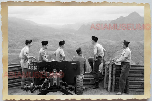 50s Vietnam War Indochina Mountain French Army Soldier Cannon Vintage Photo #358