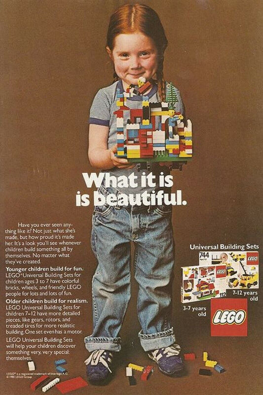 1950s Girl Children Lego Building Block Toys Kids Car ads Vintage Postcard #116