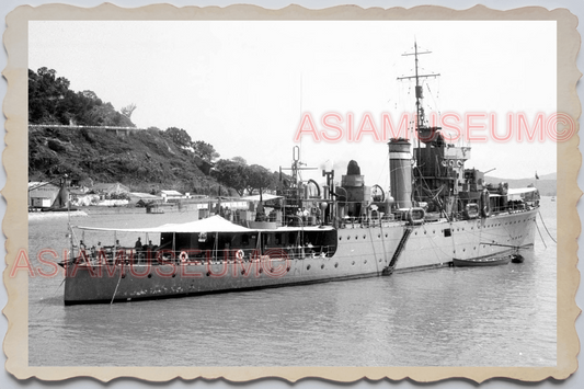 40s MACAU MACAO Portuguese Colony Warship Harbor Ferry Vintage Photo 澳门旧照片 29457