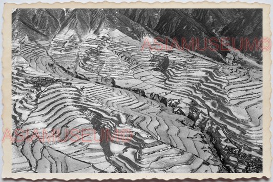 50s PHILIPPINES MOUNTAIN Cordillera RICE TERRACE HILL HOUSE Vintage Photo 24133