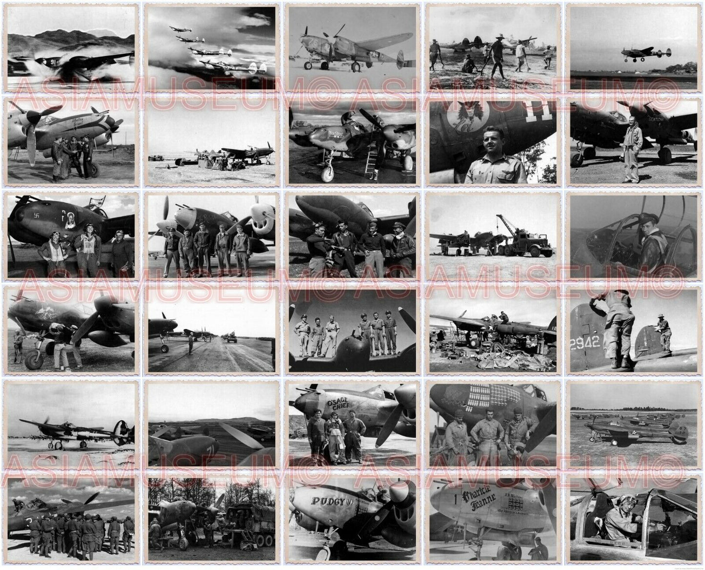 341pcs WW2 USA P-38 P38 Aircraft Plane Fighter Carrier Navy Pilot Vintage Photo