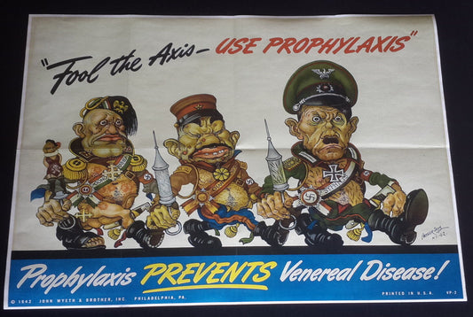 1943 WWii USA AMERICA COMIC CARTOON JAPAN TOJO CARICATURE WAR PROPAGANDA POSTER