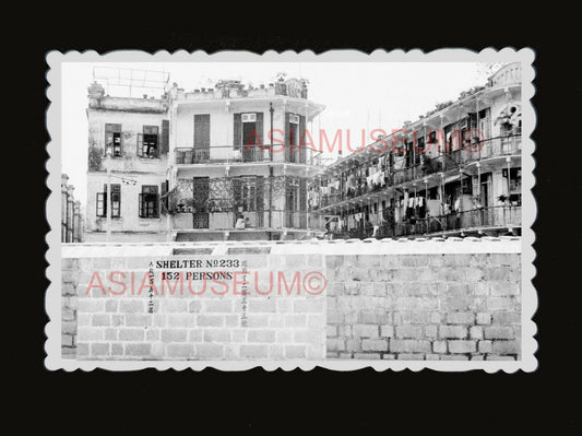 1940s WW2 Air Raid Shelter Housing War Japan Vintage B&W Hong Kong Photo #1626