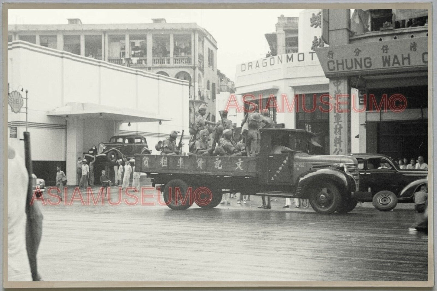 WW2 British Army Truck Car HONG KONG VINTAGE PHOTO POSTCARD RPPC 978 香港舊照片明信片