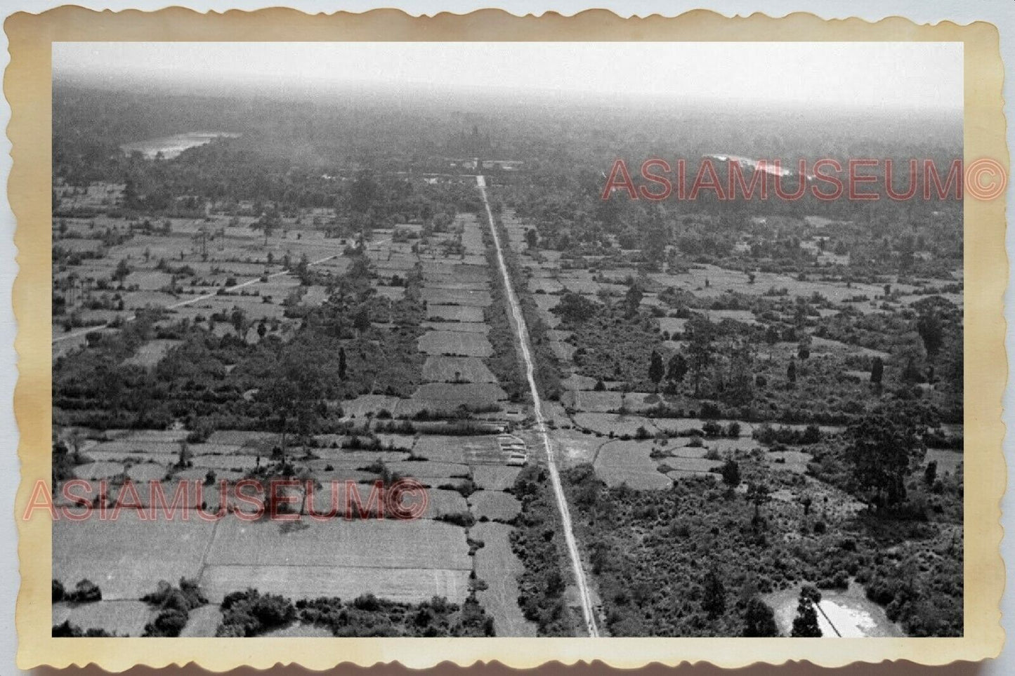 50s Vietnam SAIGON HO CHI MINH VILLAGE AERIAL VIEW HOUSE HUT Vintage Photo 1658