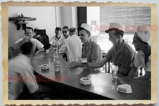 50s Vietnam War Saigon Ho Chi Minh Street Scene Sailor Bar  Vintage Photo #909