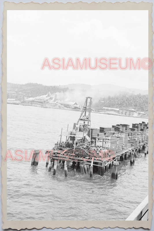 60s PHILIPPINES MANILA FREE PORT PIER SHIPPING SEAFRONT SHIP Vintage Photo 29067