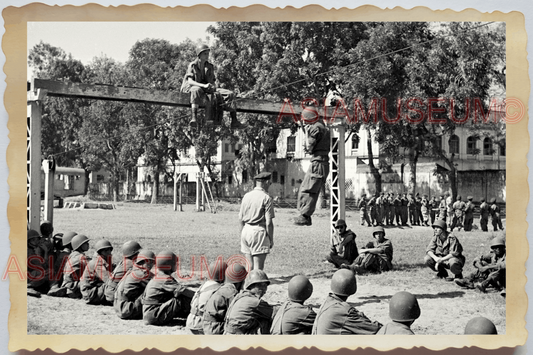 40s WW2 Vietnam FRENCH MILITARY PARACHUTE TROOPERS TRAINING  Vintage Photo 30089