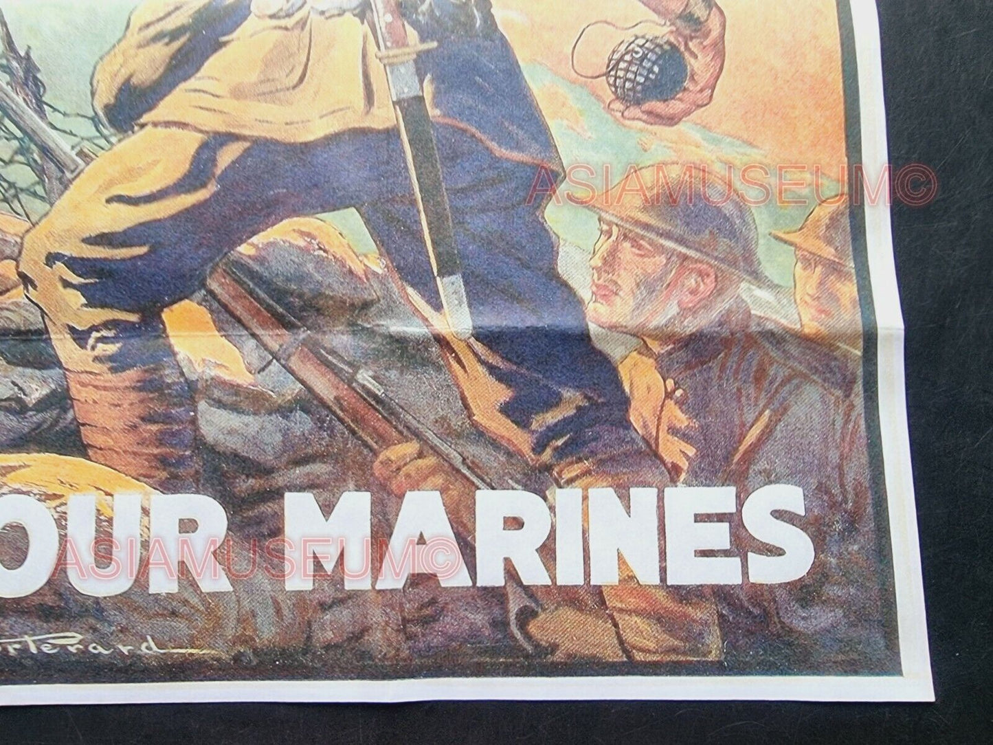 1943 WW2 USA AMERICA MARINES NAVY BATTLE PACIFIC WAR ISLANDS PROPAGANDA POSTER