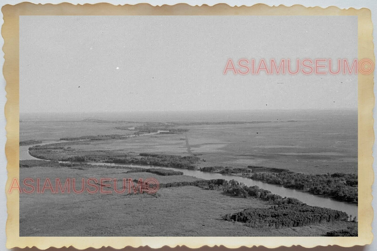 50s Vietnam SAIGON HO CHI MINH VILLAGE AERIAL VIEW HOUSE HUT Vintage Photo 1702