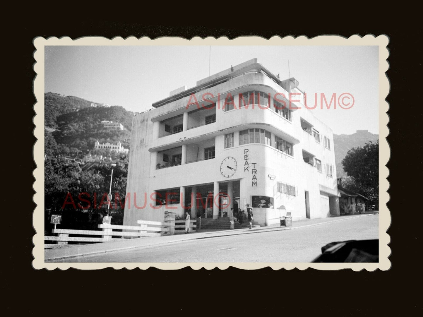 1940s Peak Tram Upper Terminus Victoria Peak CLOCK Vintage Hong Kong Photo #1827