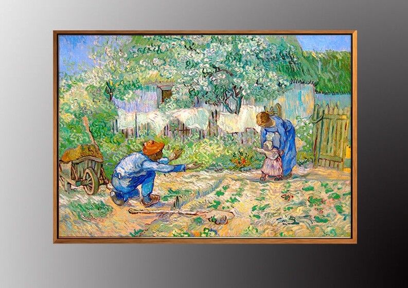 VAN GOGH The First Steps after Millet Oil Painting Art Print Canvas Gold FRAMED