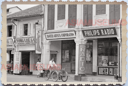 WW2 War British Colonial Shop Trishaw Street United Artist Singapore Photo 17844