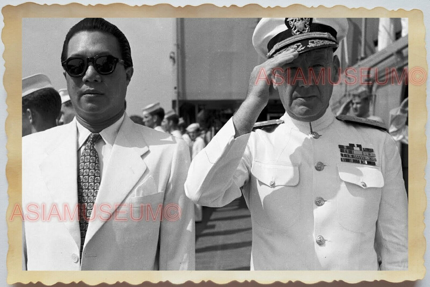 50s Vietnam Indochina Saigon War Bao Dai Emperor Army General Vintage Photo #520