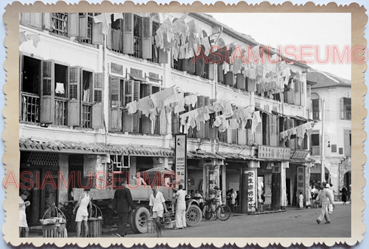 WW2 British Colonial Shop Street Scene Food Vendor Vintage Singapore Photo 17572