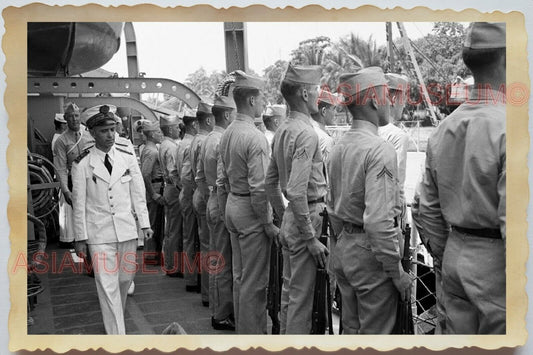 50s Vietnam Saigon Army Soldier War Parade General Navy Ship Vintage Photo 851