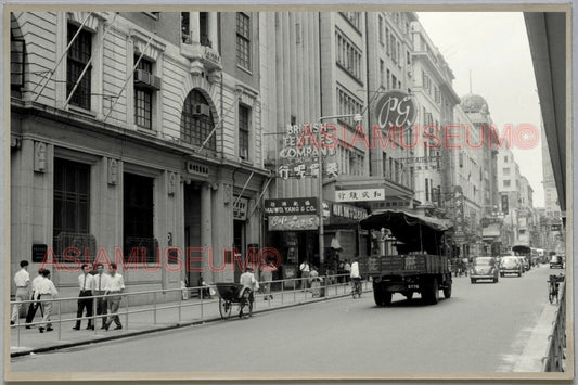 40's Central Street Scene Truck Shop Hong Kong Vintage Photo Postcard RPPC #340