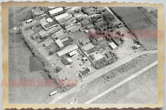 40s WW2 Vietnam AERIAL VIEW VILLAGE ARMY SOLDIER CAMP WAR ii Vintage Photo 25894