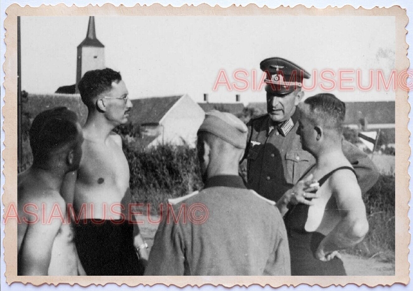 WWii D-DAY NORMANDY EUROPE ARMY Soldier Gay Topless Man Wehrmacht Photo B067