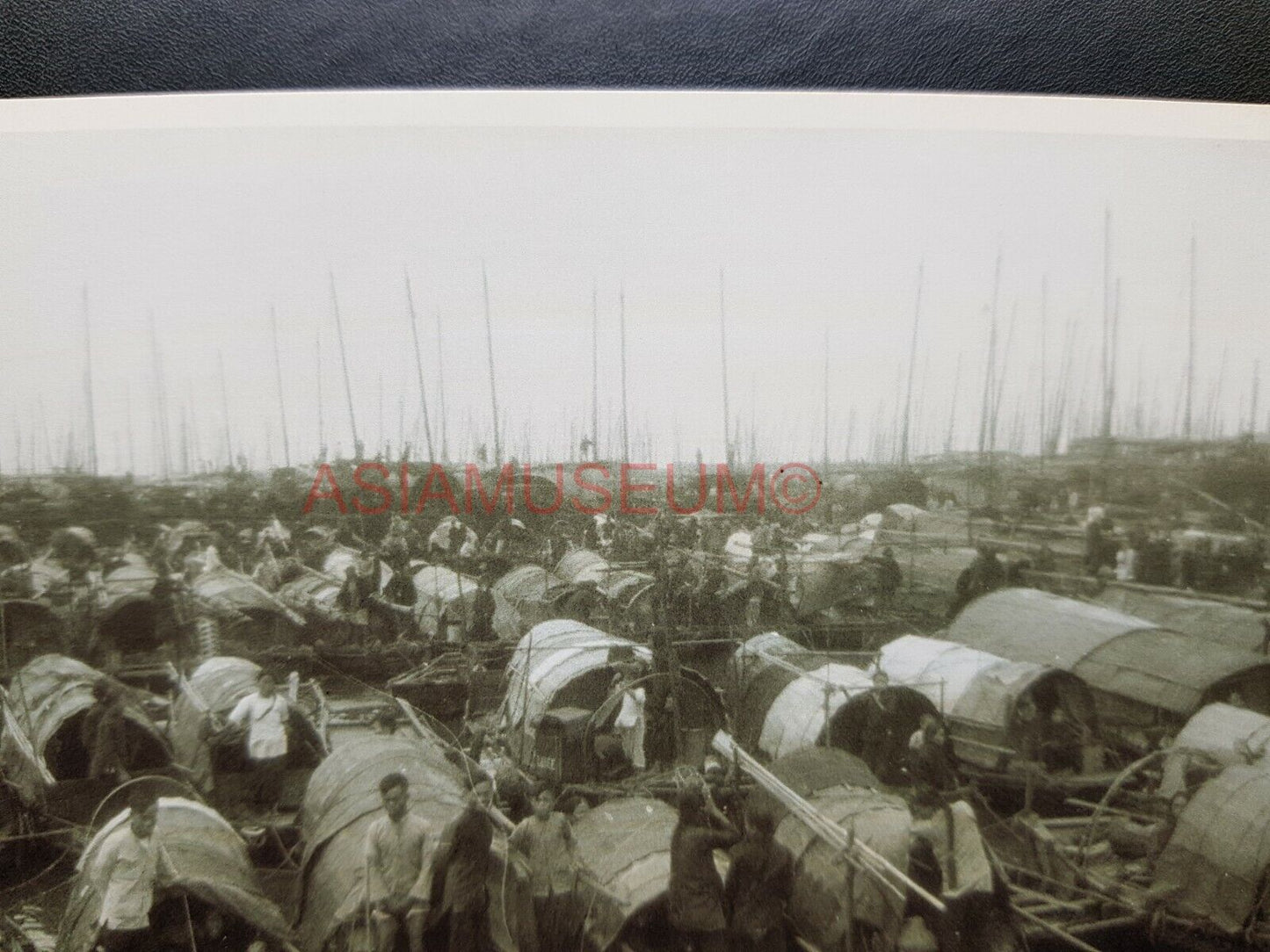 Aberdeen Sampan Boat Boy Chinese Vintage B&W Hong Kong Photo Postcard RPPC 1706