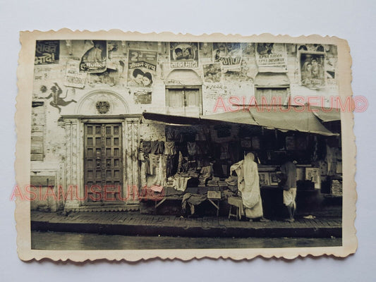 40s Calcutta STREET SCENE VENDOR COLONIAL SHOP BUILDING Vintage INDIA Photo 1158