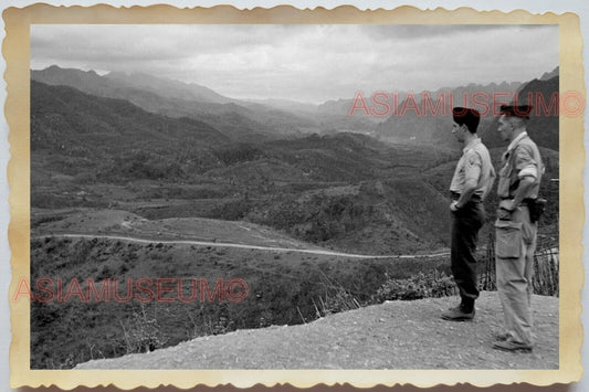 50s Vietnam War Saigon French USA Army Soldier Mountain Road Vintage Photo #979