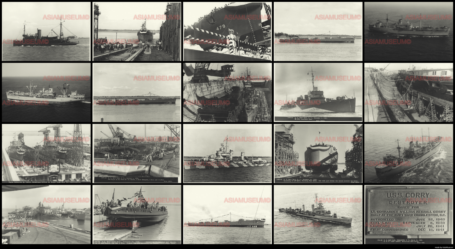 528pcs WW2 USA AMERICA WARSHIP DESTROYER NAVY MARINE USS SHIP B&W Vintage Photo