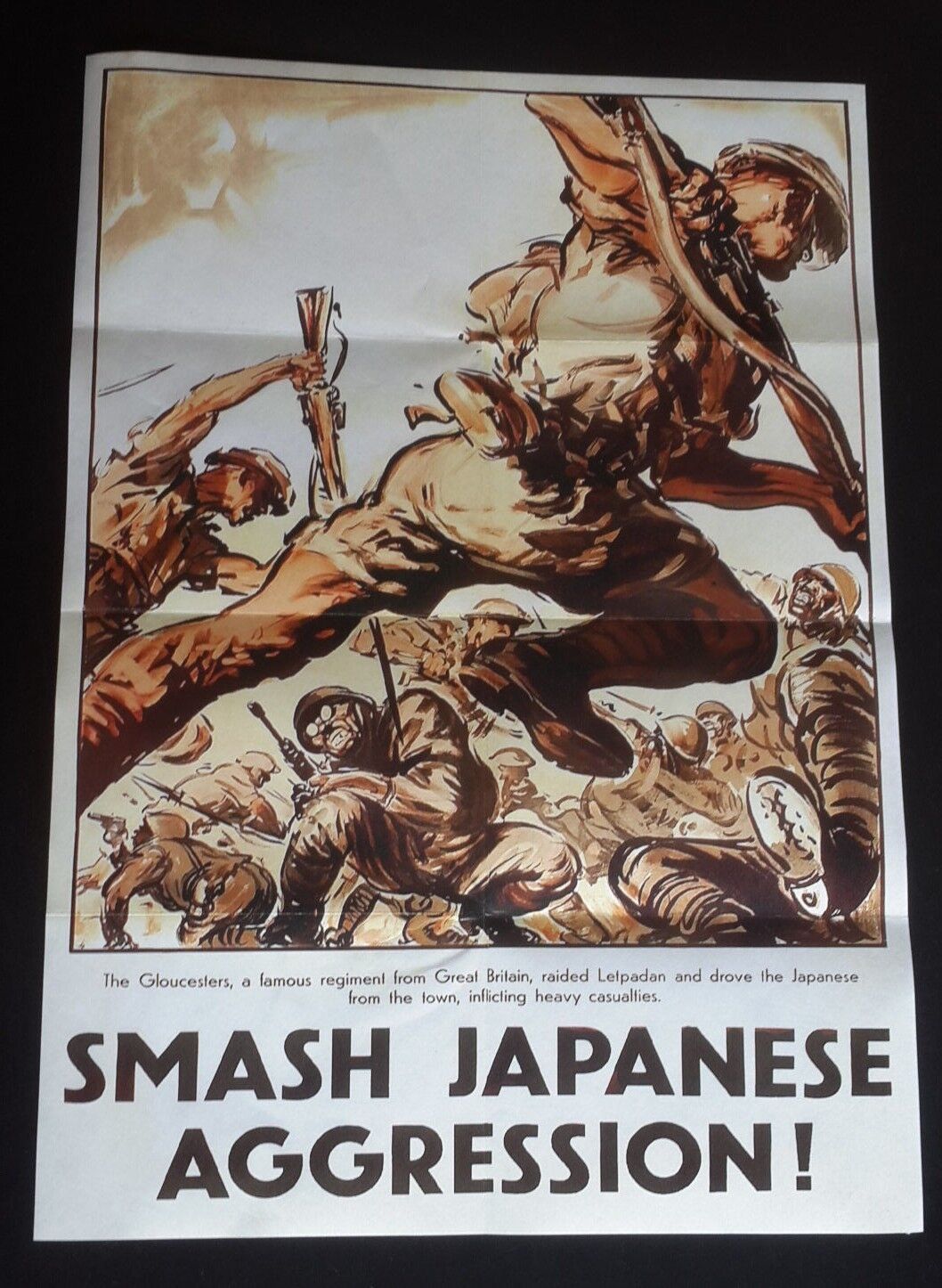 1943 WW2 USA AMERICA ANTI AXIS JAPAN JAPANESE ARMY SOLDIER WAR PROPAGANDA POSTER