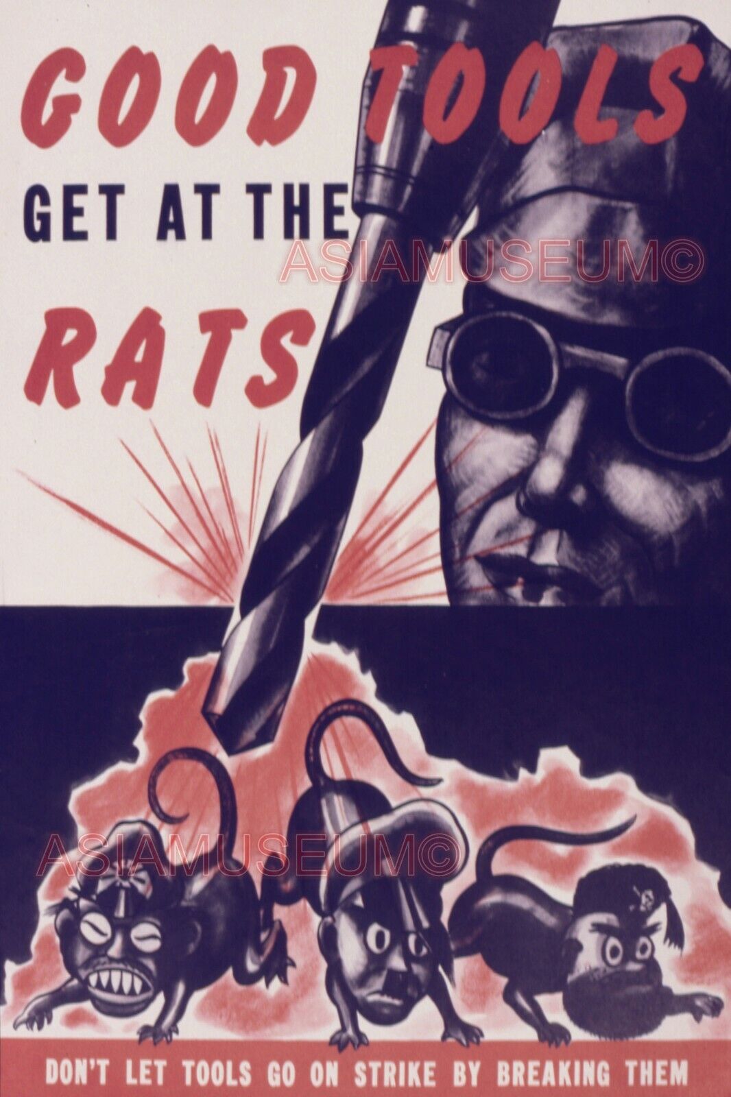 1943 WWii USA AMERICA RAT MOUSE CARICATURE COMIC CARTOON WAR PROPAGANDA Postcard