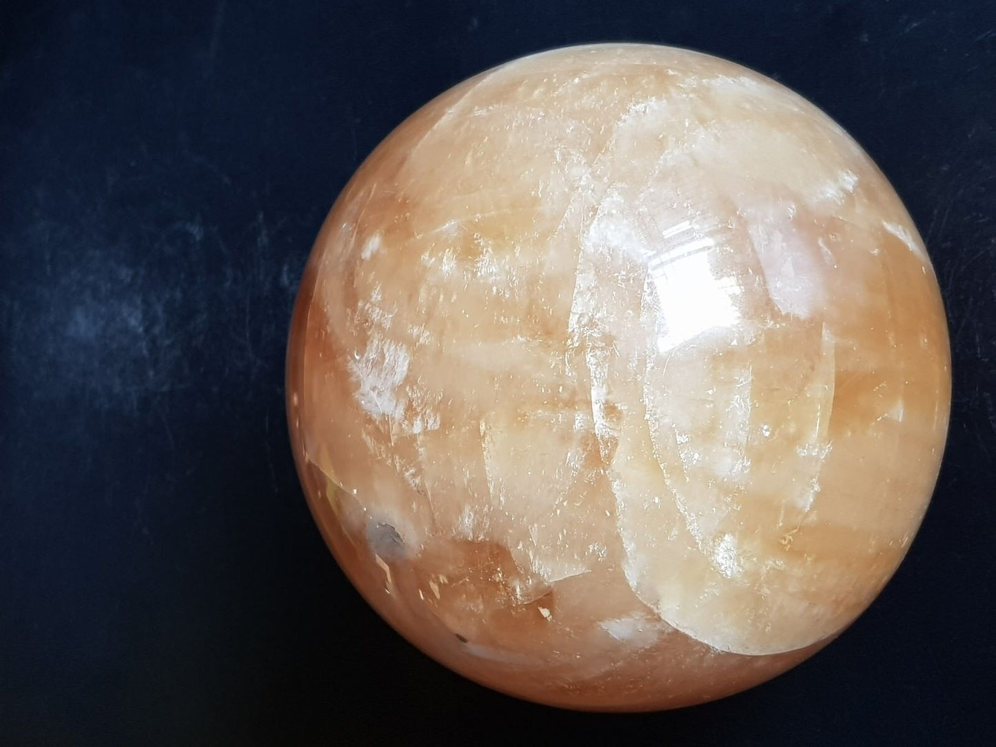 46.3LB NATURAL CITRINE Yellow Calcite Quartz Crystal Sphere BALL HEALING point