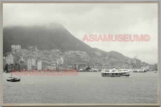 40's HONG KONG STAR FERRY VICTORIA HARBOR MOUNTAIN VIEW 香港旧照片 Postcard RPPC 1439