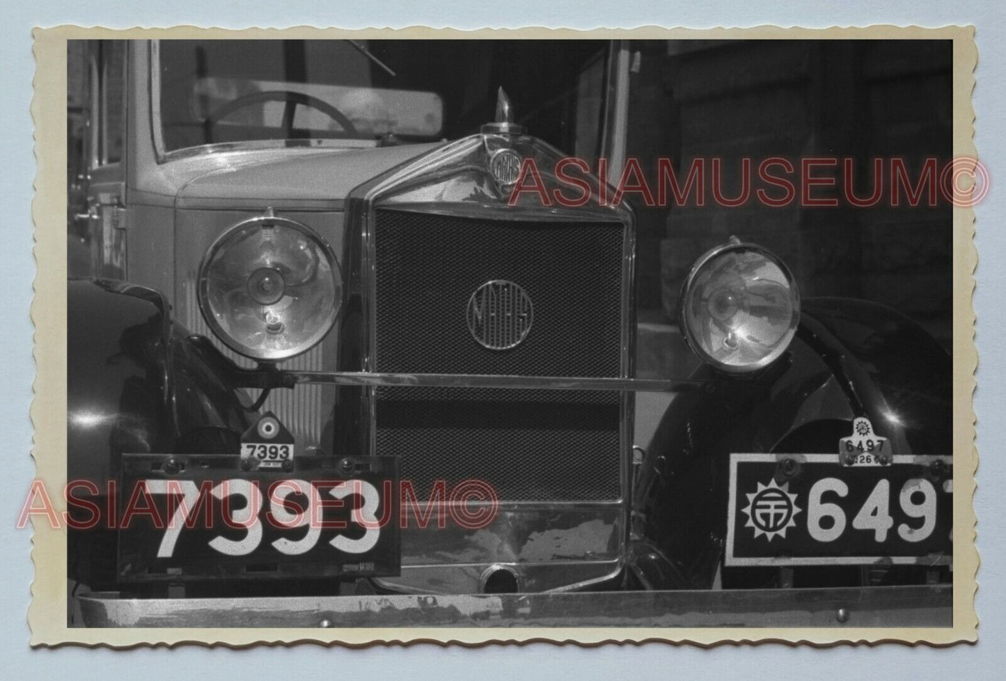 1930's Shanghai China B&W CLASSIC CAR STREET SIGN SPORTSCAR Vintage Photo #02