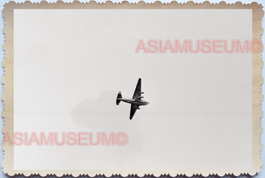 WW2 Japanese Invasion Aircraft Plane Japan War Vintage B&W Singapore Photo 17639