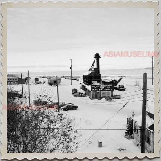 40s USA ALASKA ARCTIC FUEL ANCHORAGE HARBOR SNOW UNITED STATES Old Photo S7645