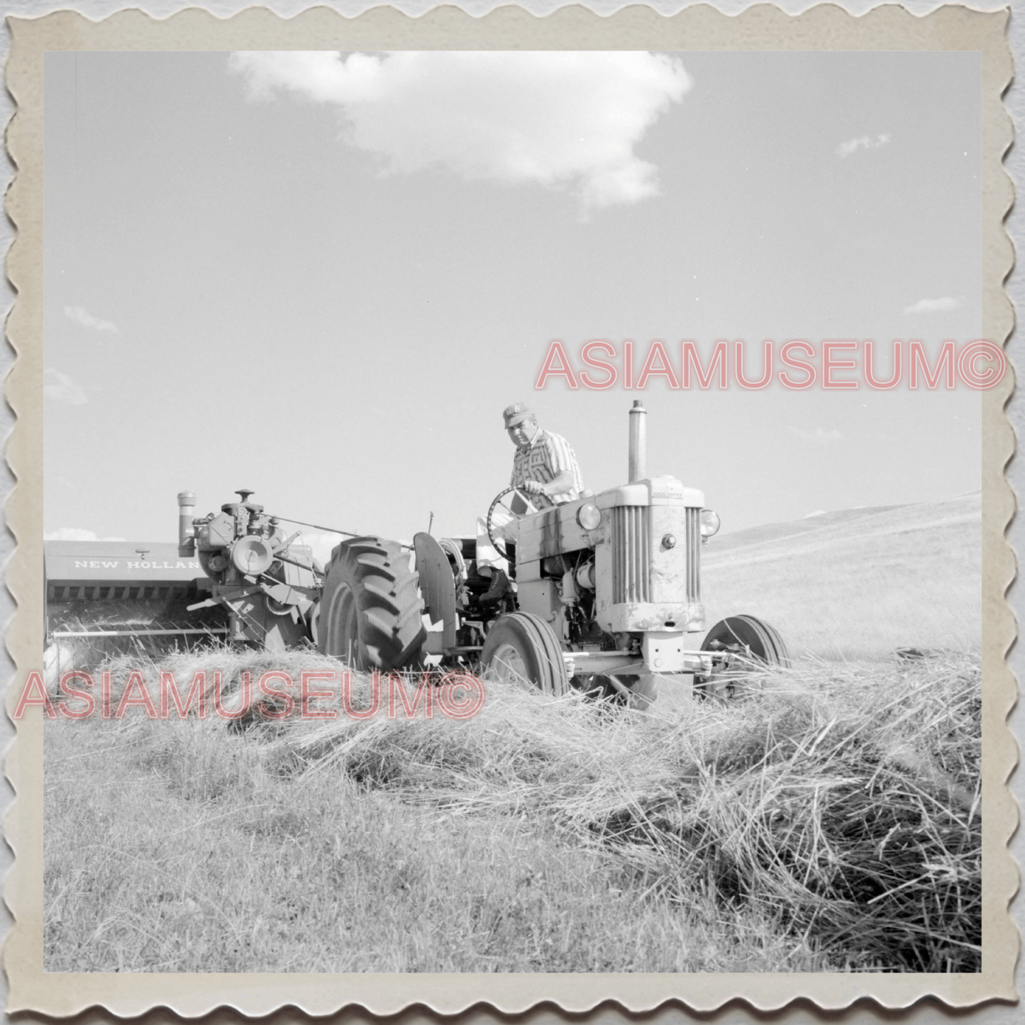 50s AUGUSTA KRONE RANCH COWBOY FARM TRACTOR VINTAGE OLD USA AMERICA Photo S9741