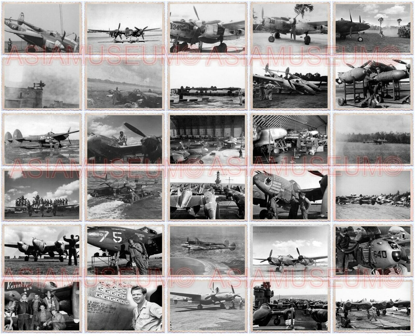 341pcs WW2 USA P-38 P38 Aircraft Plane Fighter Carrier Navy Pilot Vintage Photo