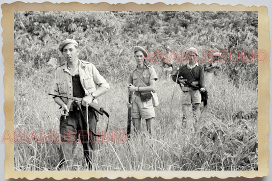 40s WW2 Vietnam FRENCH FRANCE ARMY PATROL VIET MINH SOLDIER Vintage Photo 25530