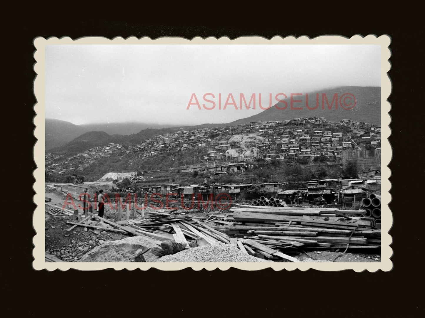 40's Lumber Yard Diamond Hill Squatters House Hill  Hong Kong Photo 香港旧照片 #1980