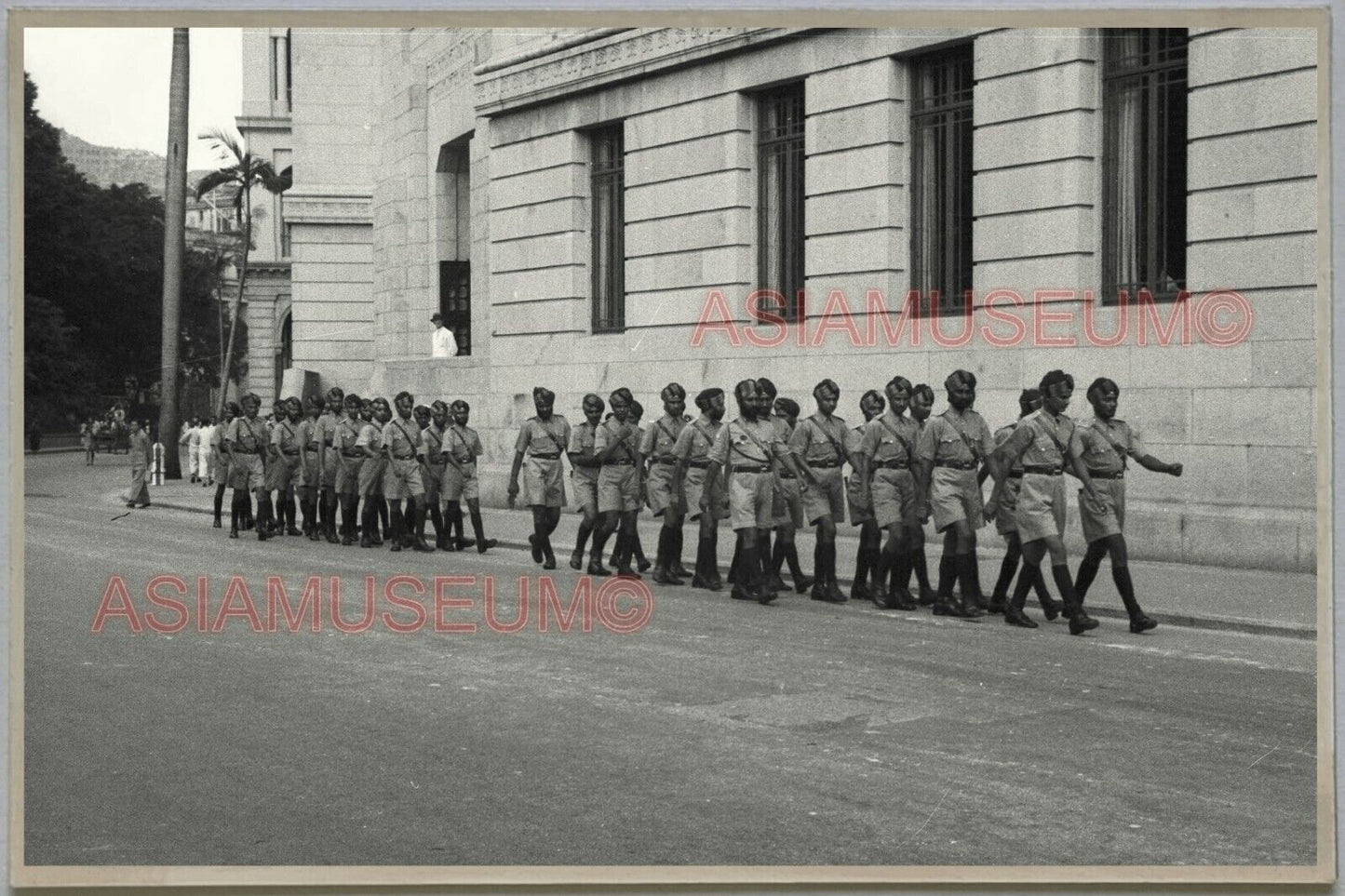 40's British India Army Sikh HONG KONG VINTAGE PHOTO POSTCARD RPPC 648 香港舊照片明信片