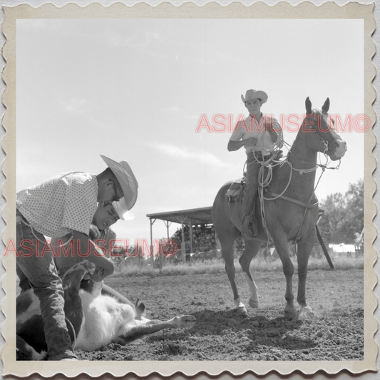 50s CROW TRIBE BIG HORN COUNTY MONTANA AGENCY BOY HORSE VINTAGE USA Photo 11796