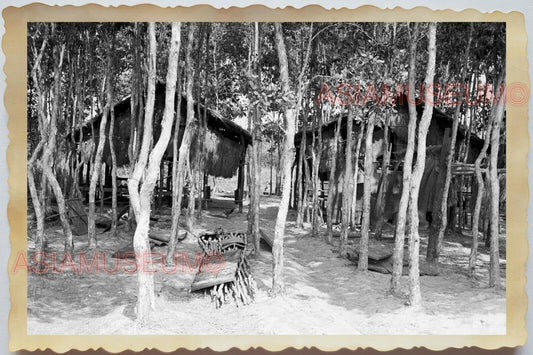 WW2 Vietnam War Saigon Ho Chi Minh Jungle Hut Army House Camp Vintage Photo #795