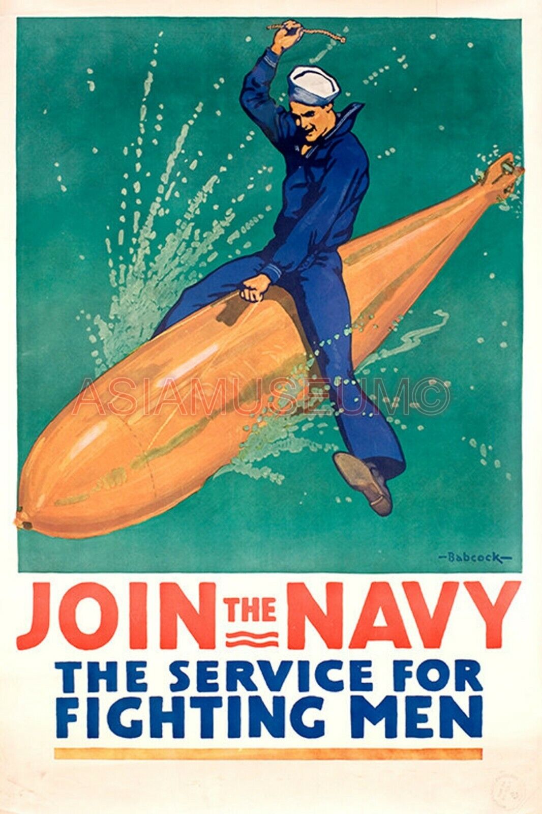 1941 WW2 USA UNITED STATES JOIN NAVY SUBMARINE TORPEDO WAR PROPAGANDA Postcard