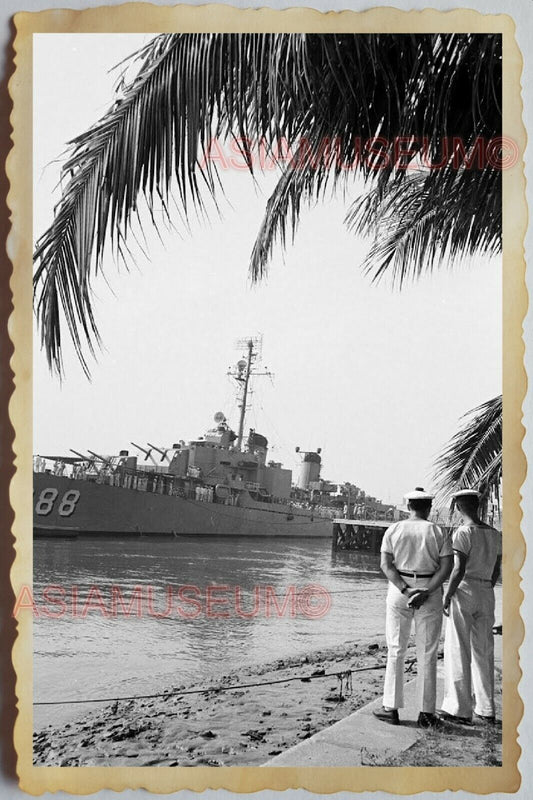 40s Vietnam War SAILOR WARSHIP FRENCH FRANCE NAVY MARINES  Vintage Photo 1199